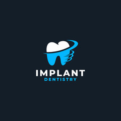 implant dentistry logo combined swoosh