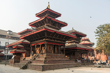 Indrapur and Vishnu temples on the Basantapur Durbar Square in Kathmandu.