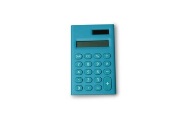 A blue calculator isolate on white backgrounds