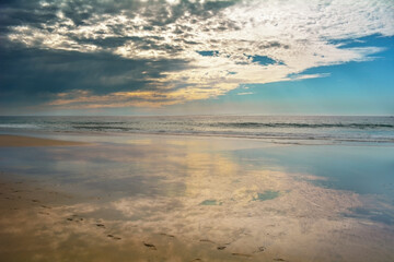 Cloudy afternoon walking on the river