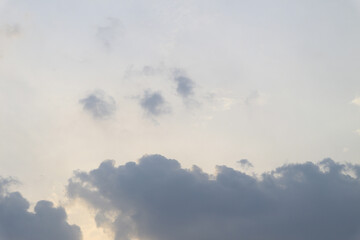 Sun on colorful sunset sky for background.