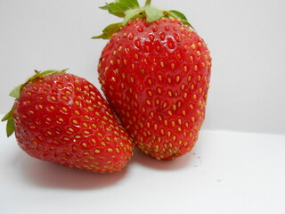 strawberries on a white background