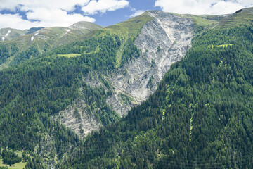 Berglandschaft im Goms, aus der Sicht von Bellwald, Wallis, Schweiz