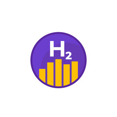 hydrogen gas levels icon, flat vector