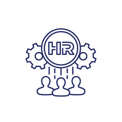 HR, Human Resource line icon on white
