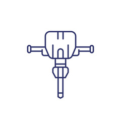 jackhammer line icon on white