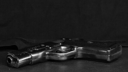 gun on black background