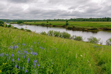 View of Ugra river. Ugra national park, Kaluga oblast, Russia.