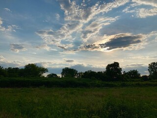 Obraz premium sunset over the field