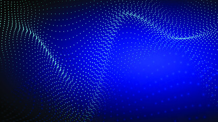 Fototapeta premium The dark tone background consists of bright spots studied in waves and purple-blue light.