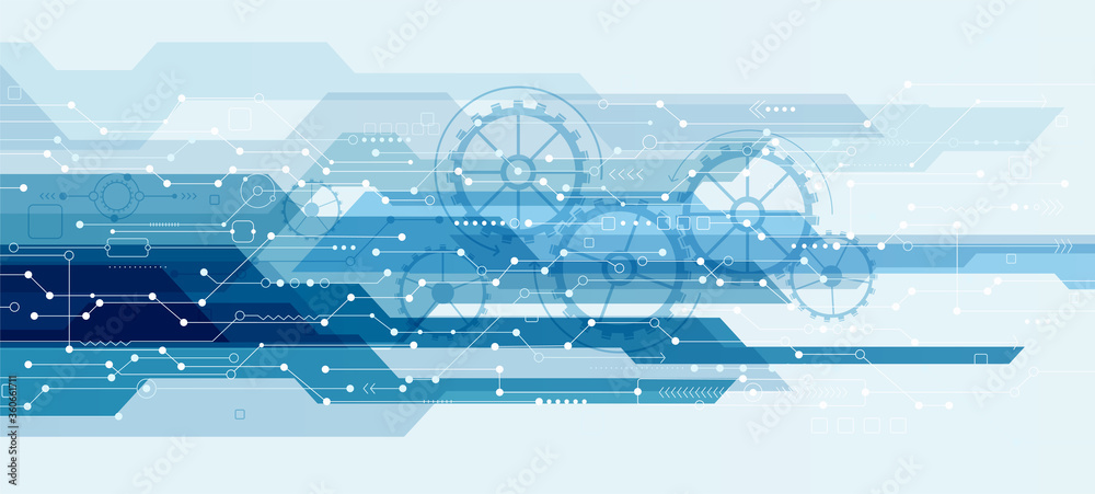 Poster abstract lines and dots connect tech background. connection digital data and big data concept.