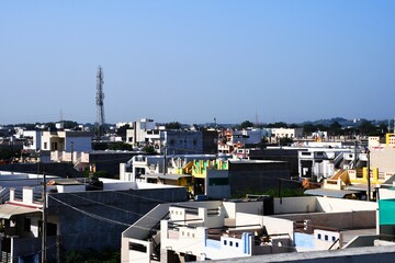 City View, landscape View, Blue sky, evening, Farms View