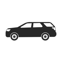 Fototapeta premium Car vector icon with black color