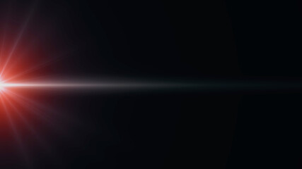 Anamorphic lens flare from a photo camera lens. Anamorphic background.