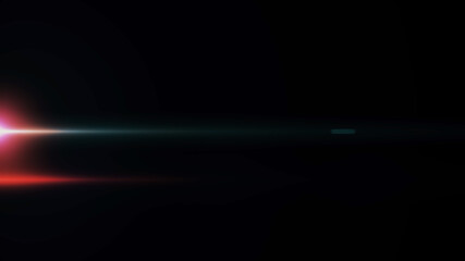 Obraz premium Anamorphic lens flare from a photo camera lens. Anamorphic background.