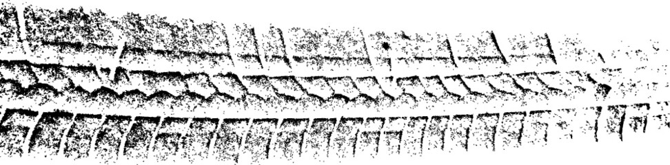 Vector Print Textured Tire Track . Design Element . Car tread silhouette . Mud splash grunge texture