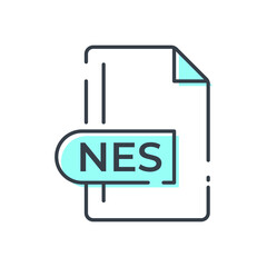 NES File Format Icon. NES extension line icon.