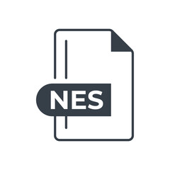 NES File Format Icon. NES extension filled icon.