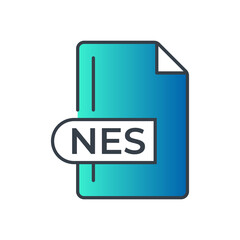 NES File Format Icon. NES extension gradiant icon.