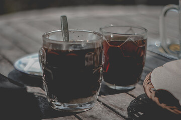 glass of black coffe