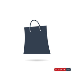 Shopping Bag Icon isolated on White Background. Flat Vector Icon Design Template Elements.