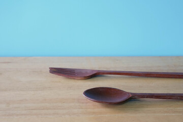 wooden spoon and fork