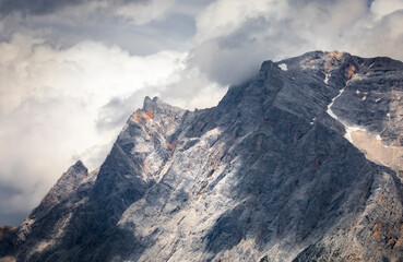 mountain ridge in clouds