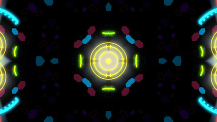 A variety of glowing abstract hud elements.