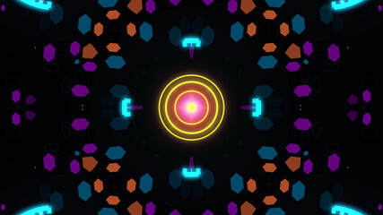 Designer kaleidoscope background with beautiful elements. New trends.
