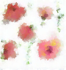 Fototapeta na wymiar Set of vibrant square tiled creative floral shapes