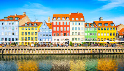 Nyhavn harbour in Copenhagen, Denmark - obrazy, fototapety, plakaty