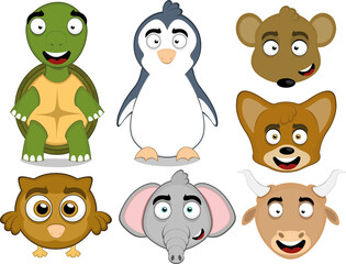 Vector illustration of various animals cartoon

