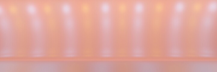 Empty Studio Stage reflection of neon lights panorama 3d rendering