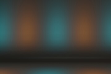 Empty Studio Stage reflection of neon lights 3d rendering