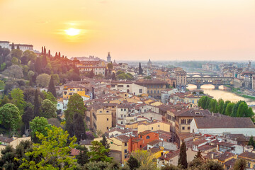 Fototapeta premium Florence city downtown skyline cityscape of Italy