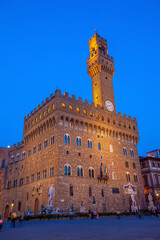 Fototapeta na wymiar Palazzo Vecchio in downtown Florence city in Tuscany Italy