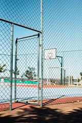 Empty conceitual sports court background with pastel colors