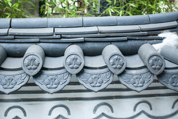 Korean style wall with roof decorative.