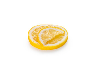 slice lemon on white background