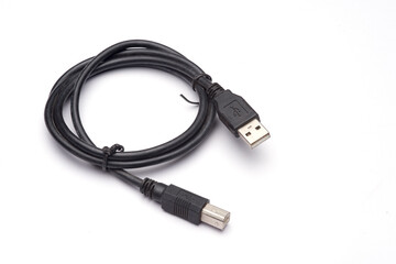 USB cable on white background