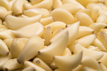 Cloves of garlic closeup.