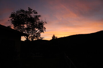 sunset in the mountains