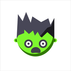 vector icon of dead emoji of green evil face