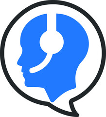 Modern virtual support icon, customer support icon, remote support icon. Trendy modern flat linear vector remote support icon on white background 