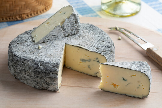 Whole fresh French Rochebaron cheese