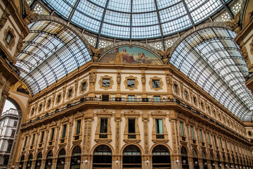 Galleria Vittorio Emanuele II in Milan. It's one of the world's oldest shopping malls, designed and built by Giuseppe Mengoni between 1865 and 1877.