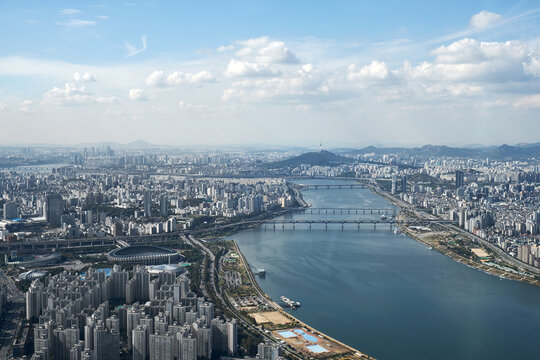 It is scenery of Seoul, capital city of Korea.
