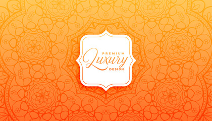 decorative orange mandala ornamental background design template