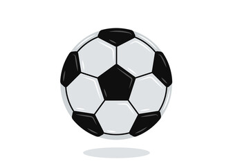 Soccer ball icon isolated on white. Flat design. Vector illustration.