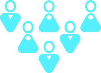 Modern user icon - Group of mixed white men and women